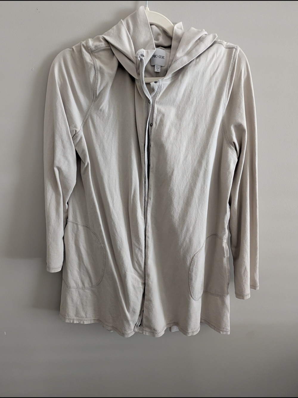 NIC+ZOE Light Beige Hooded Utility Jacket